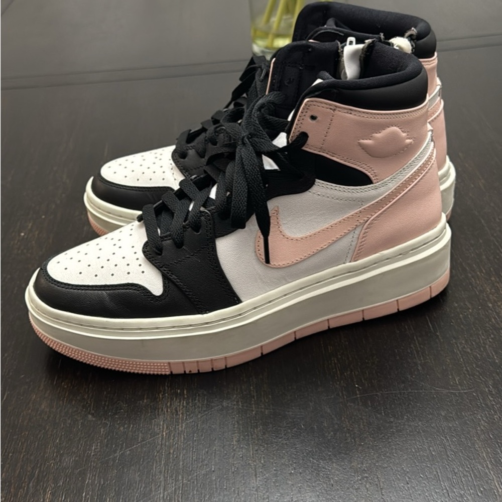 Women's Black and Pink High-Top Sneakers